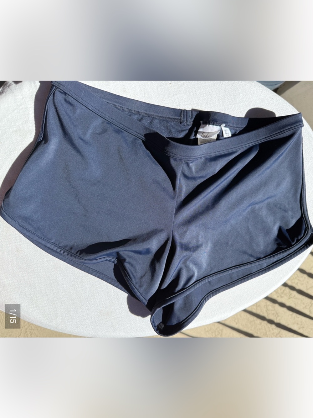 Boden Swim bottoms Navy Blue Rash Guard dolphin shorts- panty lined 6 M